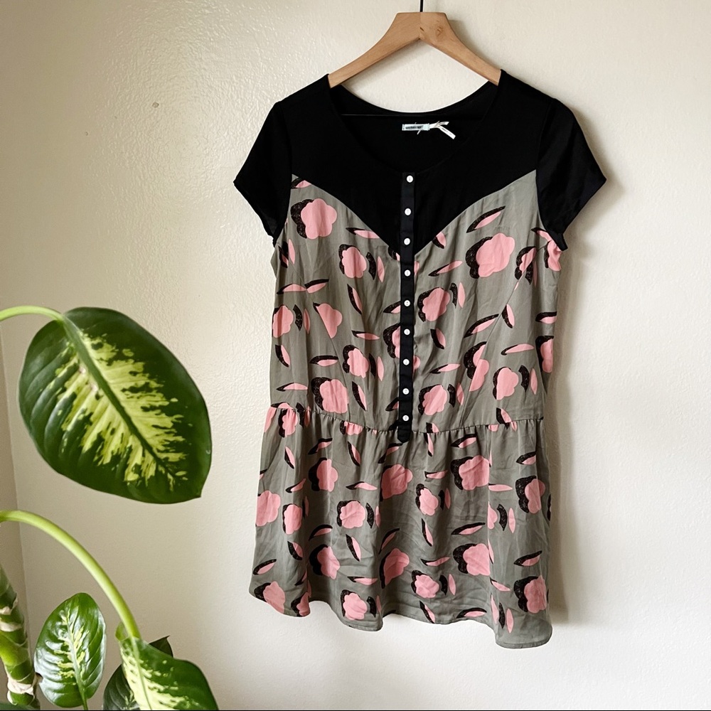 Urban Outfitters | Printed Drop Waist Shirtdress